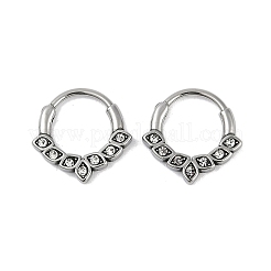 Horse Eye 316 Surgical Stainless Steel Clear Cubic Zirconia Hoop Earrings&nbsp;EJEW-G416-38AS