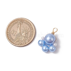 Baking Paint Pearlized Glass Pearl Round Bead with ABS Plastic Imitation Pearl Beads and Eco-Friendly Copper Wire Pendants&nbsp;PALLOY-JF03612-02