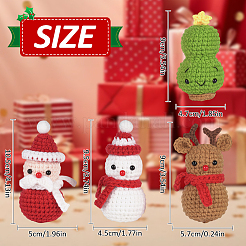1Set Christmas Theme DIY Crochet Kit for Beginners&nbsp;DIY-SC0027-78A