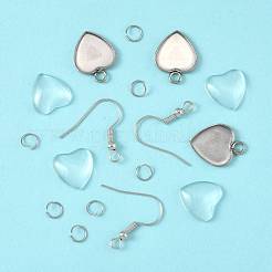 DIY Heart Dangle Earring Making Kits&nbsp;DIY-FS0009-18