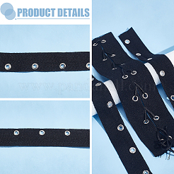 8 Yards Cotton Twill Tape Ribbons with Stainless Steel Eyelets&nbsp;OCOR-BC0006-43A