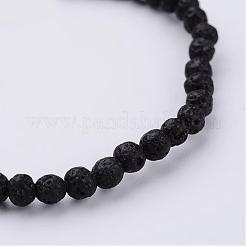 Natural Lava Rock Beaded Stretch Bracelets&nbsp;BJEW-JB02459-08