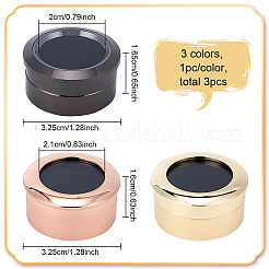 3Pcs 3 Colors Alloy & Stainless Steel Loose Diamond Boxes&nbsp;CON-FG0001-07