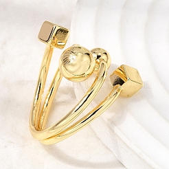 Brass Cuff Open Rings&nbsp;RJEW-D345-01G