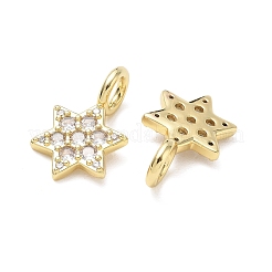Brass Micro Pave Clear Cubic Zirconia Pendants&nbsp;KK-CBA56EF-01G