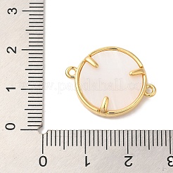 Rack Plating Brass Micro Pave Clear Cubic Zirconia Fe Connector Charms&nbsp;KK-L220-003G-02