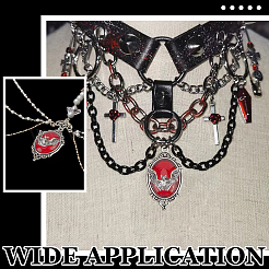 10Pcs Halloween Alloy Oval Pendants&nbsp;FIND-SC0011-18A