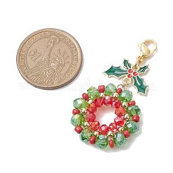 Christmas Wreath Glass Pendant Decorations&nbsp;X1-HJEW-TA00264