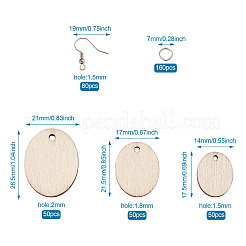 DIY Unfinished Wooden Pendant Earring Making Kits&nbsp;DIY-YS0001-17