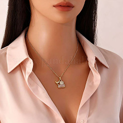 304 Stainless Steel Enamel Pendant Necklaces&nbsp;WG17FE6-02