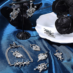 24Pcs 6 Styles Alloy Rhinestone Connector Charms&nbsp;FIND-SC0022-22