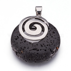 Natural Lava Rock Pendants&nbsp;KK-F751-D15