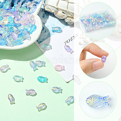 100Pcs 5 Colors  Fish Handmade Glass Beads&nbsp;GLAA-SC0002-80C