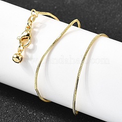 1MM Brass Round Snake Chain Adjustable Slider Necklaces&nbsp;X-NJEW-M108-29G