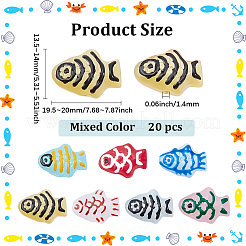 20Pcs Painted Glass Beads Enamel Beads&nbsp;BLOW-PA0001-01