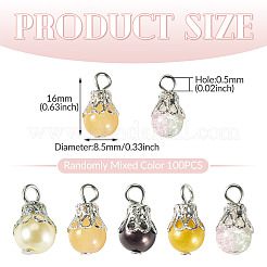 100Pcs Mixed Styles Glass Pendants&nbsp;PALLOY-TADJ00008