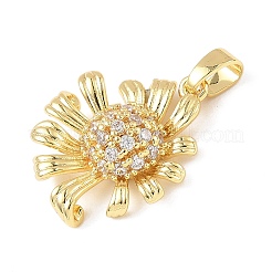 Brass Micro Pave Cubic Zirconia Pendants&nbsp;X-KK-D357-18G