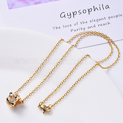PVD Vacuum Plating 304 Stainless Steel Cable Chain Necklace&nbsp;NJEW-S420-007A-G