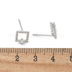 Brass Clear Cubic Zirconia Stud Earrings&nbsp;EJEW-Q014-03P