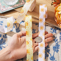 3Rolls 3 Colors Sun Pattern Polyester Ribbon&nbsp;OCOR-TA0003-30