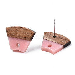 Resin & Walnut Wood Stud Earring Findings&nbsp;MAK-N032-028A