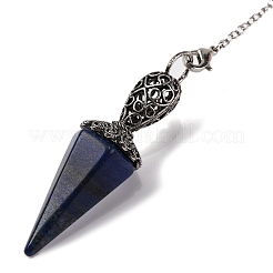 Natural Lapis Lazuli Pointed Hexagonal Cone Dowsing Pendulums&nbsp;G-Q184-03D-AS