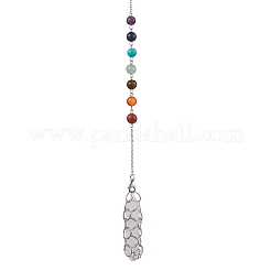 304 Stainless Steel Chain Macrame Pouch Empty Stone Holder Dowsing Pendulums&nbsp;PALLOY-JF02878-03