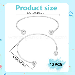 12Pcs 304 Stainless Steel European Style Torque Bangles Making&nbsp;FIND-UN0007-46