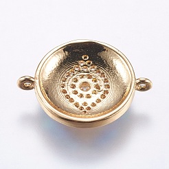 Brass Micro Pave Cubic Zirconia Links&nbsp;ZIRC-F077-10G