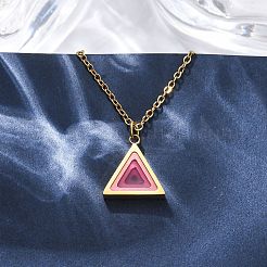 304 Stainless Steel Geometric Pendant Necklaces for Women&nbsp;NJEW-M106-02C-G