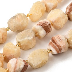 Raw Rough Natural Yellow Jade Beads Strands&nbsp;G-Z087-B22