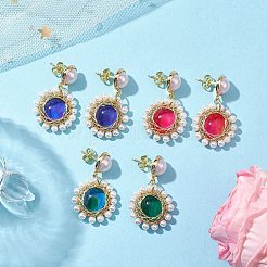 3Pairs 3 Colors Changing Color Mood Stud Earring&nbsp;EJEW-TA00480