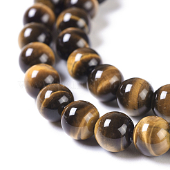 Natural Tiger Eye Round Bead Strands&nbsp;G-L411-07-8mm