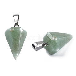 Cone/Spike/Pendulum Natural Green Aventurine Stone Pendants&nbsp;G-R278-79