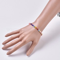 Handmade Polymer Clay Beaded Bracelets&nbsp;BJEW-JB04636-M