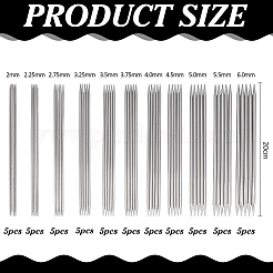 55Pcs Stainless Steel Knitting Needles Set&nbsp;DIY-WH0671-515