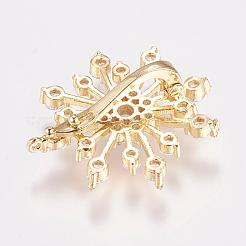 Brass Micro Pave Cubic Zirconia Enhancer Shortener Bails&nbsp;ZIRC-G116-03