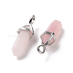 Natural Rose Quartz Pointed Pendants&nbsp;G-K329-52P
