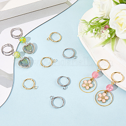 12Pcs 2 Colors 201 Stainless Steel Huggie Hoop Earring Findings&nbsp;STAS-SC0010-29