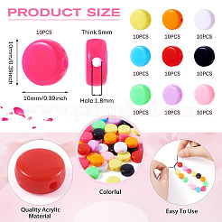 100Pcs 10 Colors Opaque Acrylic Beads&nbsp;OACR-TA0003-09