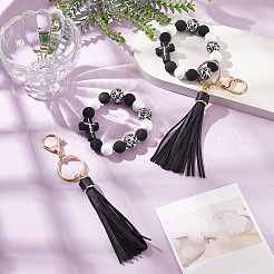 2Pcs Silicone with PU Leather Pendant Decorations&nbsp;HJEW-AN0001-01