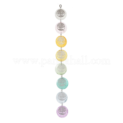 Flat Round Natural Capiz Shell Hanging Suncatchers&nbsp;HJEW-JM04658