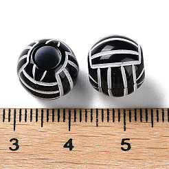 Spray Printed Opaque Acrylic European Beads&nbsp;SACR-P031-06B-01