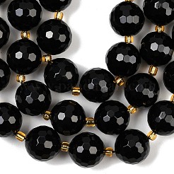 Natural Black Onyx(Dyed & Heated) Beads Strands&nbsp;G-C249-A11-16mm
