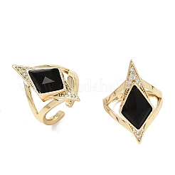 Brass Micro Pave Cubic Zirconia Cuff Rings for Women&nbsp;GG-CBA7610-11G-06