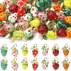 5Pcs Handmade Lampwork Pendants&nbsp;PALLOY-YW00108-01A