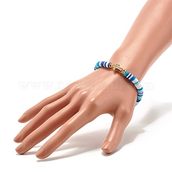 Polymer Clay Heishi Beads Stretch Bracelet for Women&nbsp;BJEW-JB07207-01