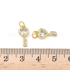 Brass Micro Pave Cubic Zirconia Pendants&nbsp;KK-L239-009G