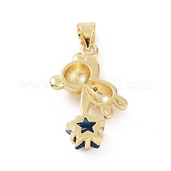 Brass Micro Pave Cubic Zirconia Pendants&nbsp;KK-E074-03G-04