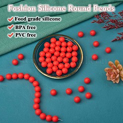 100Pcs Silicone Beads Round Rubber Bead 15MM Loose Spacer Beads for DIY Supplies Jewelry Keychain Making&nbsp;JX470A